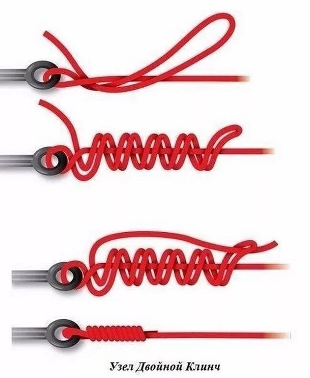 рыболовный узел двойной клинч